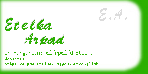 etelka arpad business card